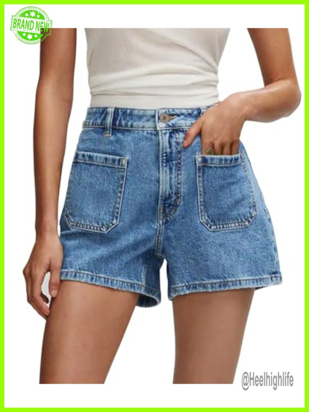 Ripped Denim Shorts Distressed Mid Rise Stretchy Casual Jean Shorts